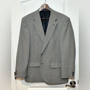 Alan Flusser Men's Polyester Blend Gray/Black Blazer Jacket, Size: 42R
